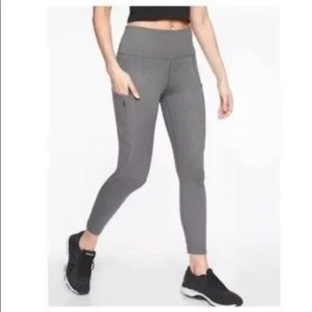 Athleta Gray Ankle Yoga Pocket Leggings Size Medium
